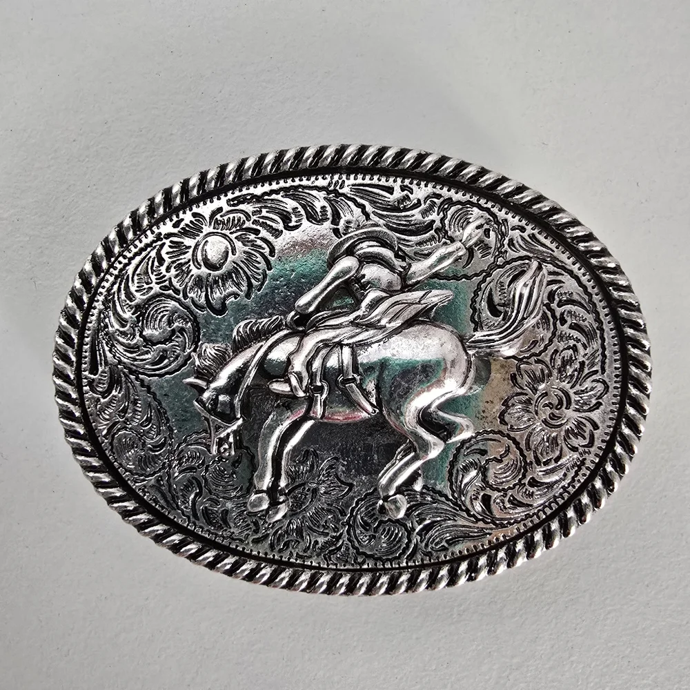 Antique Silver Horse Phone Holder Bohemian Western Phone Accessory Turquoise